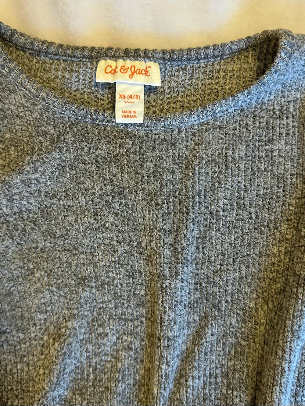 Cat & Jack Heather Gray Ribbed Knit Girls' Top